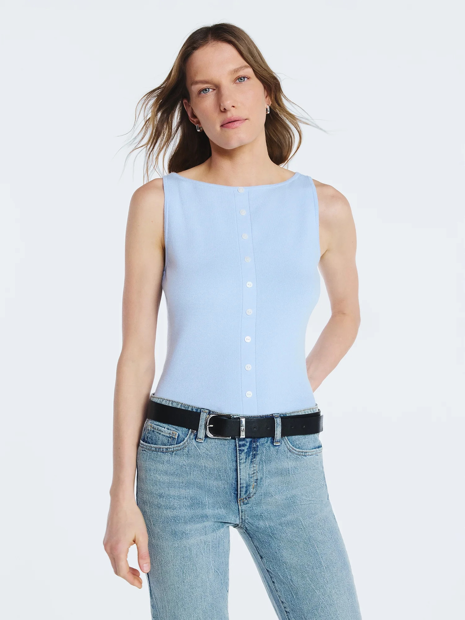 Scoop Women's Sleeveless Button Front Cardigan Sweater, Lightweight, Sizes XS-XXL | Walmart (US)