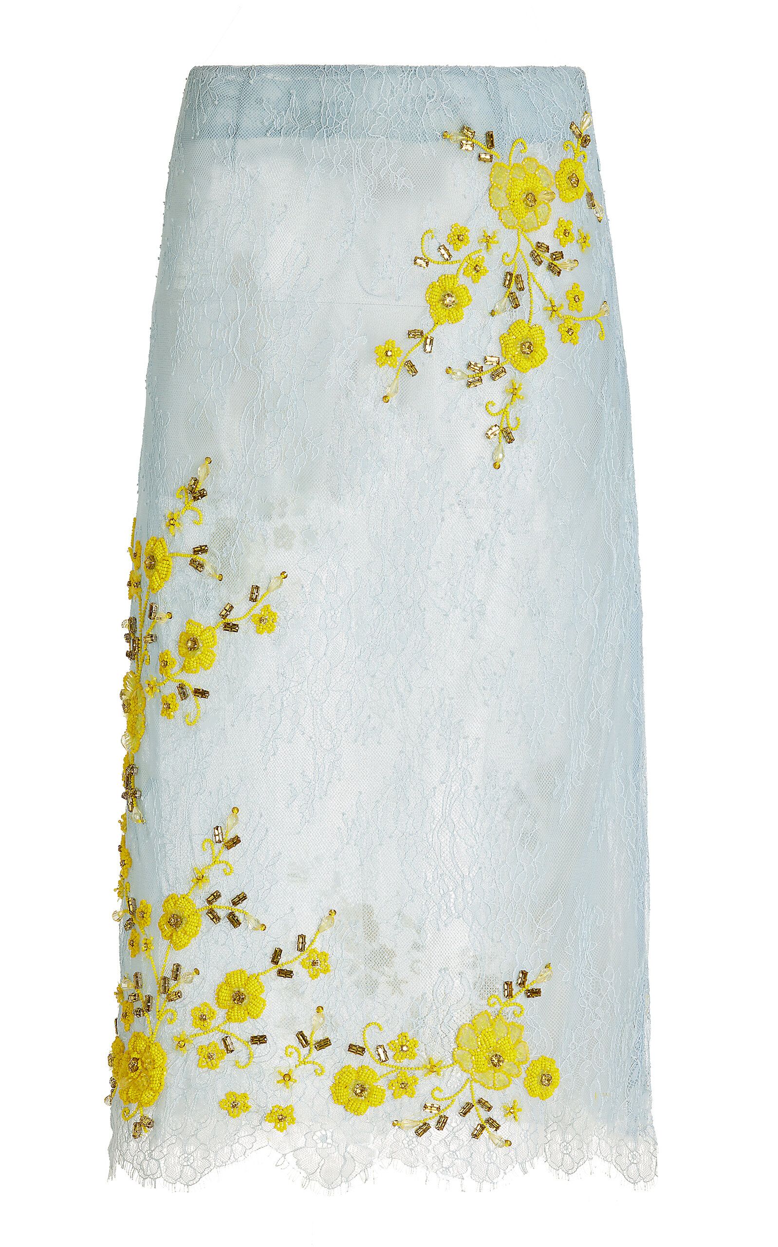 Lace Embroidered Midi Skirt | Moda Operandi (Global)