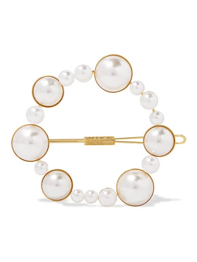 Gold-tone faux pearl hairclip | NET-A-PORTER (US)