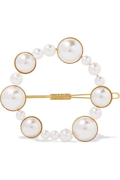 Gold-tone faux pearl hairclip | NET-A-PORTER (US)