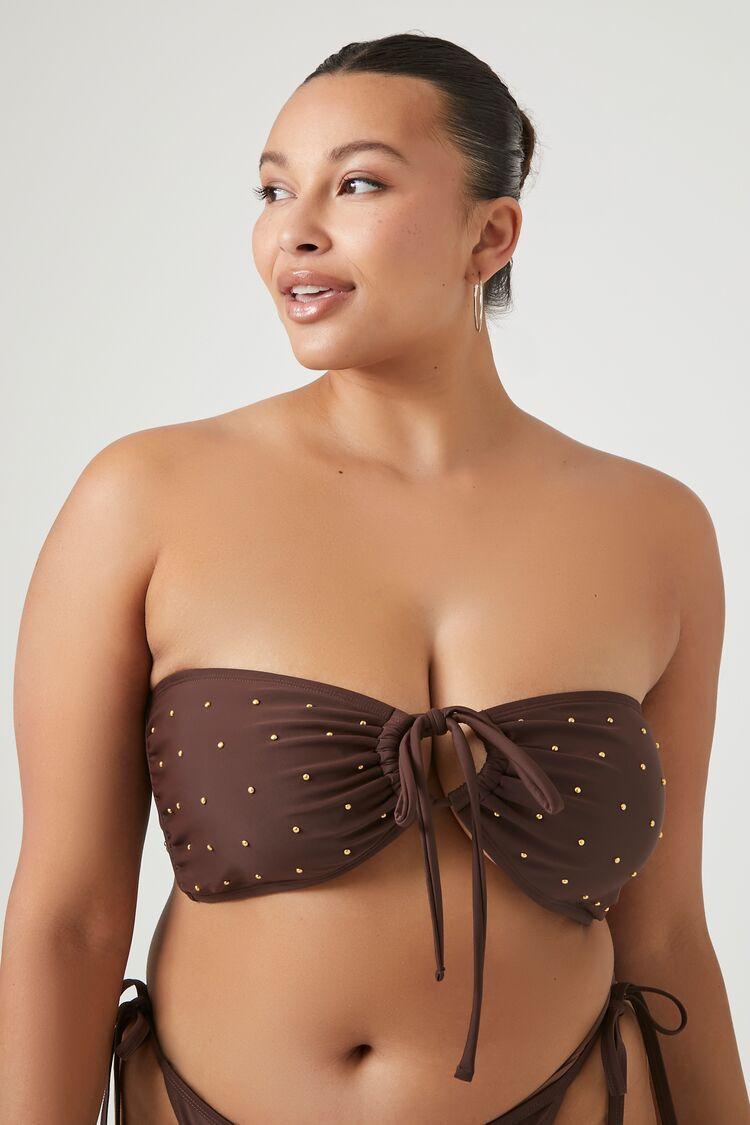 Plus Size Studded Bandeau Bikini Top | Forever 21