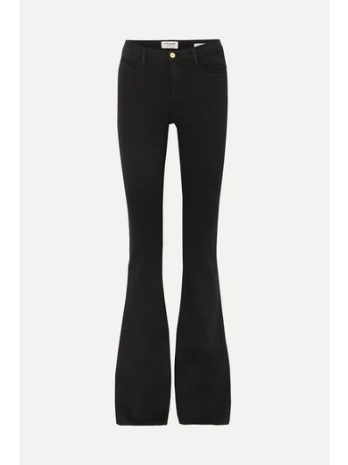 FRAME - Le High Flare High-rise Jeans - Black | NET-A-PORTER (US)