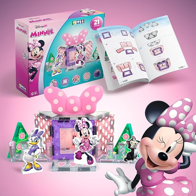 Tytan Official Disney Junior Minnie Mouse Magnetic Character Tile Set – 21-Piece STEAM Building... | Amazon (US)
