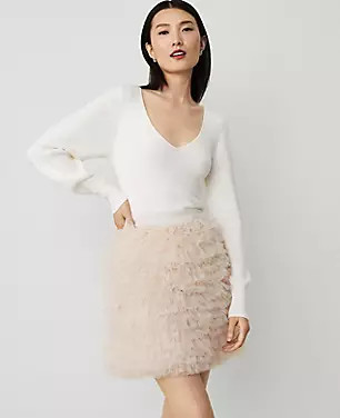 Studio Collection Tulle Ruffle Skirt | Ann Taylor (US)