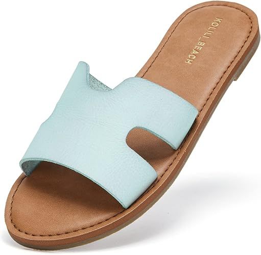 KOLILI Womens Flat Slide Sandals, Summer Fashion Sandals, Comfy Style | Warm-weather Favorite | Amazon (US)