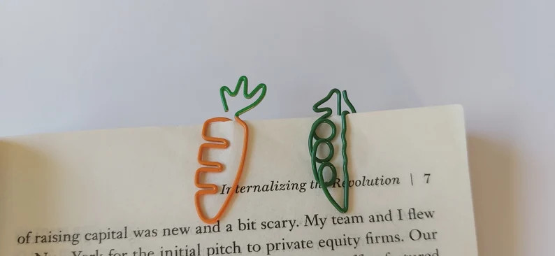 Cute Paper Clip-vegetable-pea Pods-carrots-creative Bookmark-bracelet Element-kawaii School Suppl... | Etsy (US)