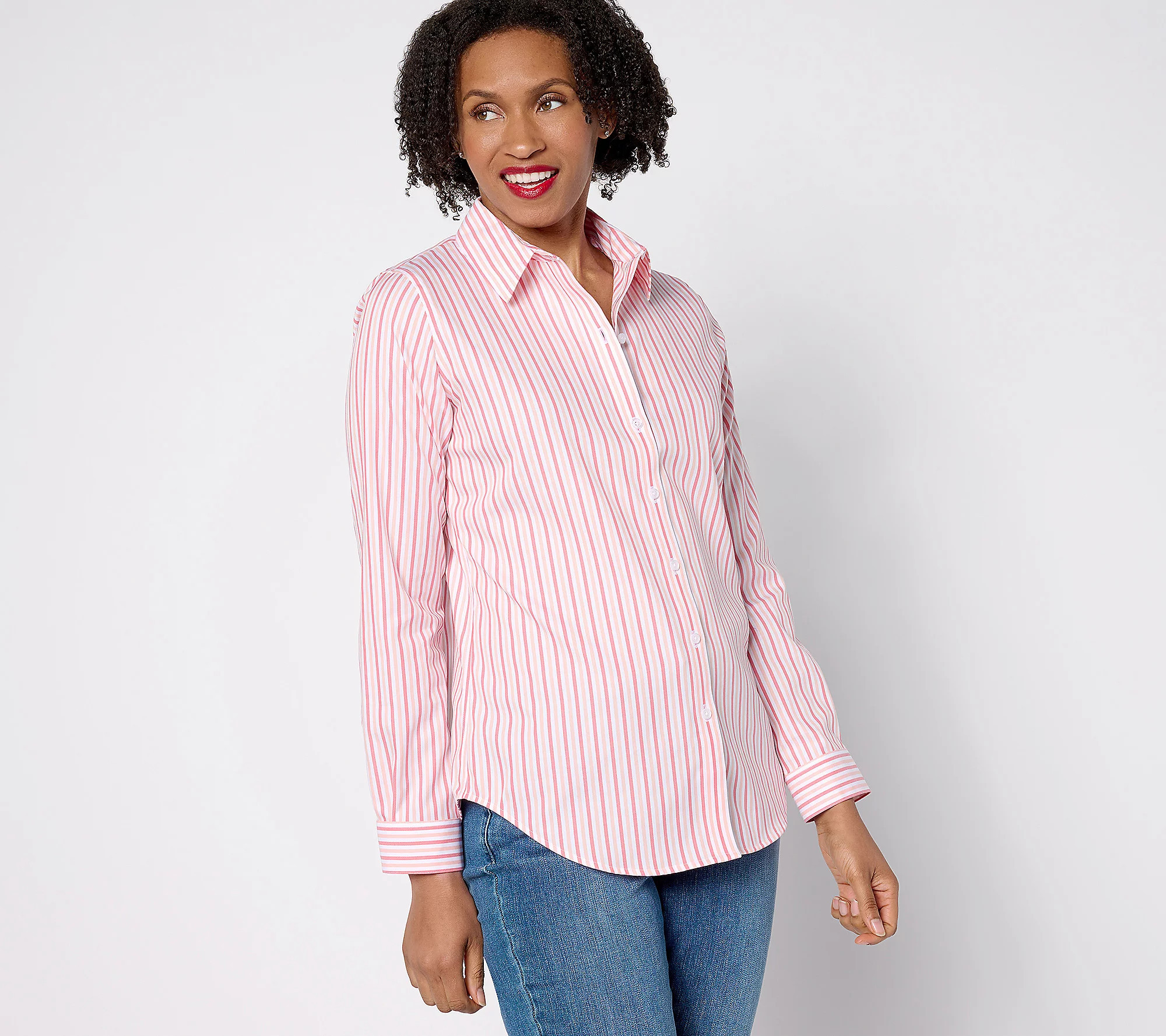 Coldwater Creek No-Iron Button Front Shirt inPrints & Solids | QVC