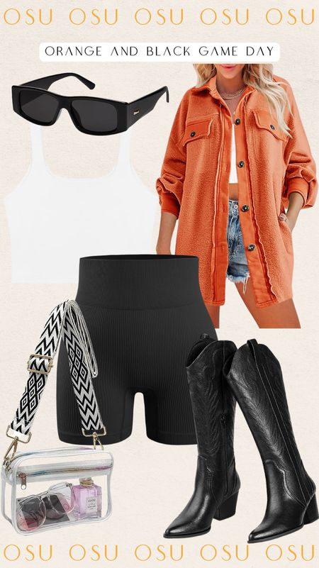 Orange and Black Outfit Ideas - Boots - Tank - Shoes - Bag - Sunglasses  

Oklahoma state 

#LTKstyletip #LTKSeasonal #LTKFind