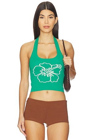 Kulani Kinis Knit Halter Tank Top in Green Envy | REVOLVE | Revolve Clothing (Global)