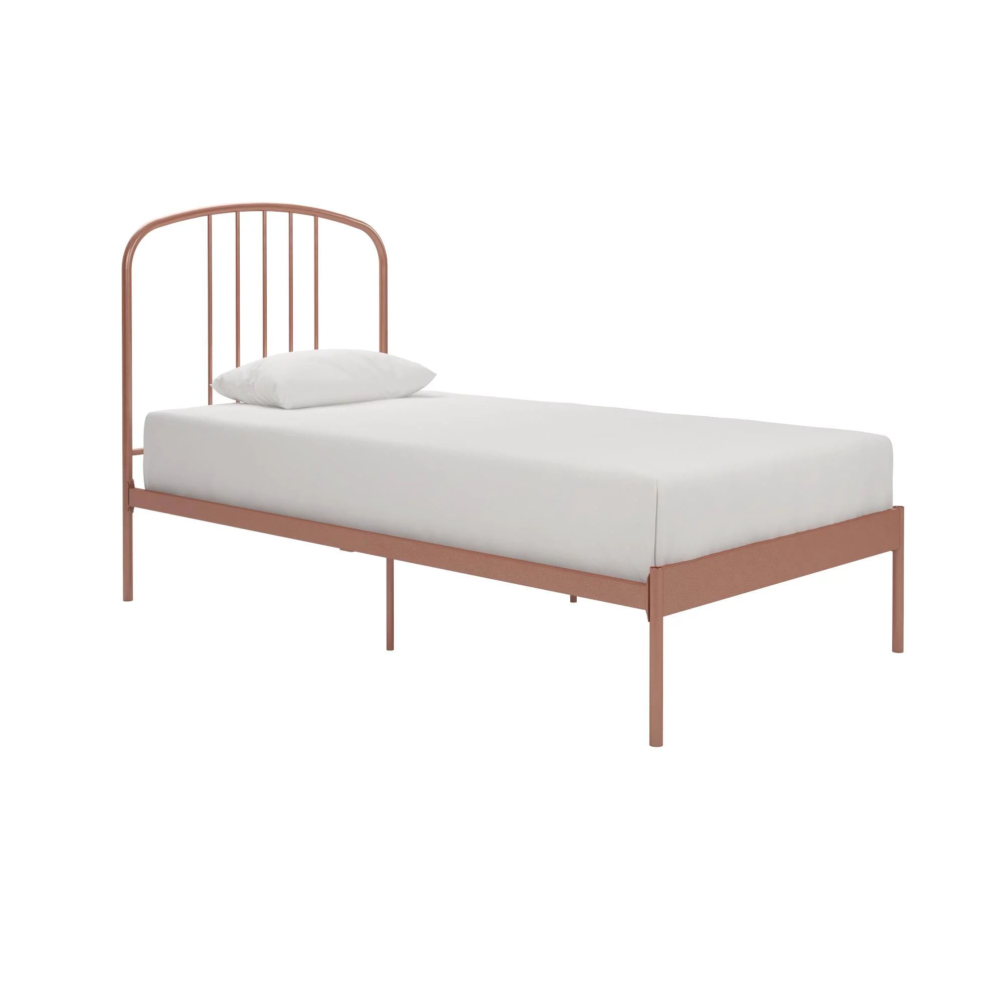 Your Zone Metal Windsor Twin Bed, Rose Gold | Walmart (US)
