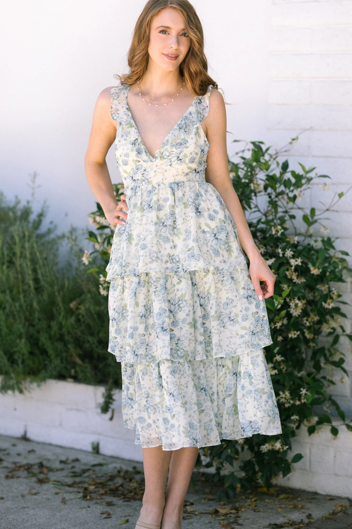 Camila Tiered Midi Dress | Morning Lavender