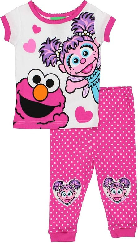 Sesame Street Elmo and Abby Cadabby Toddler Girls Cotton Pajamas Set | Amazon (US)