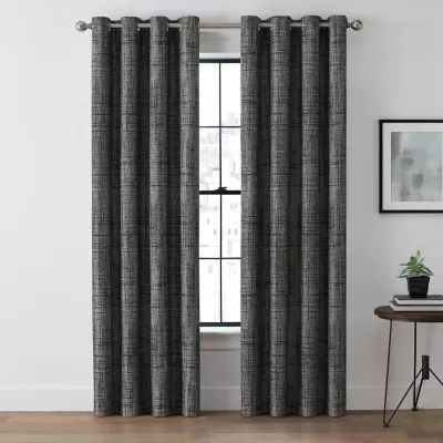 Brookstone® Harris 108-Inch Grommet 100% Blackout Window Curtain Panel in Onyx | Bed Bath & Beyond