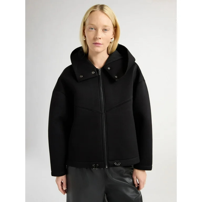 Scoop Women’s and Women's Plus Scuba Knit Hooded Jacket, Sizes XS-4X | Walmart (US)