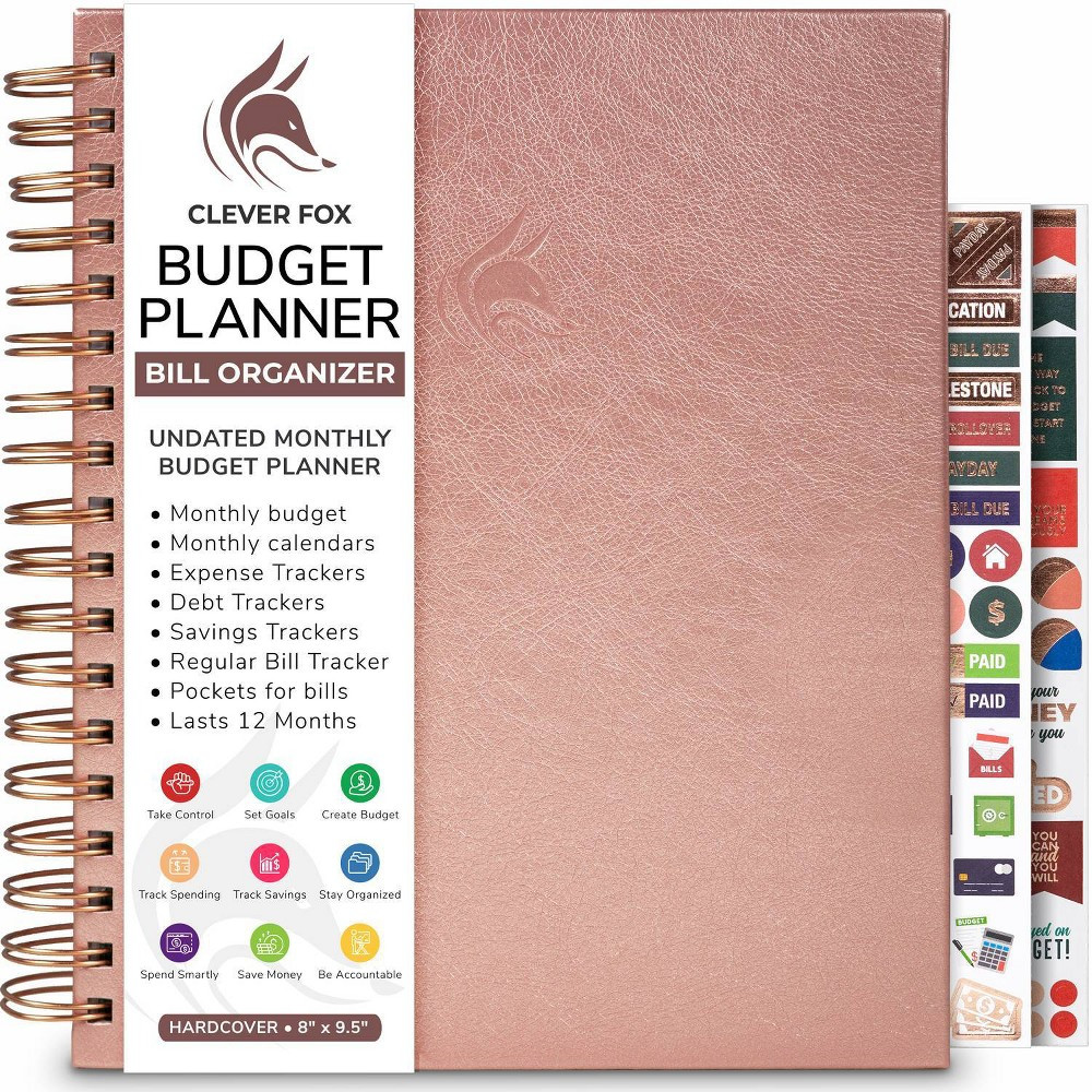 Undated Planner Bill Organizer 8""x9.25"" Rose Gold - Clever Fox | Target