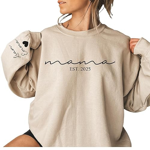 Custom Mama Sweatshirt with Kid Names on Sleeve Personalized Mom Sweatshirt for Women Christmas G... | Amazon (US)