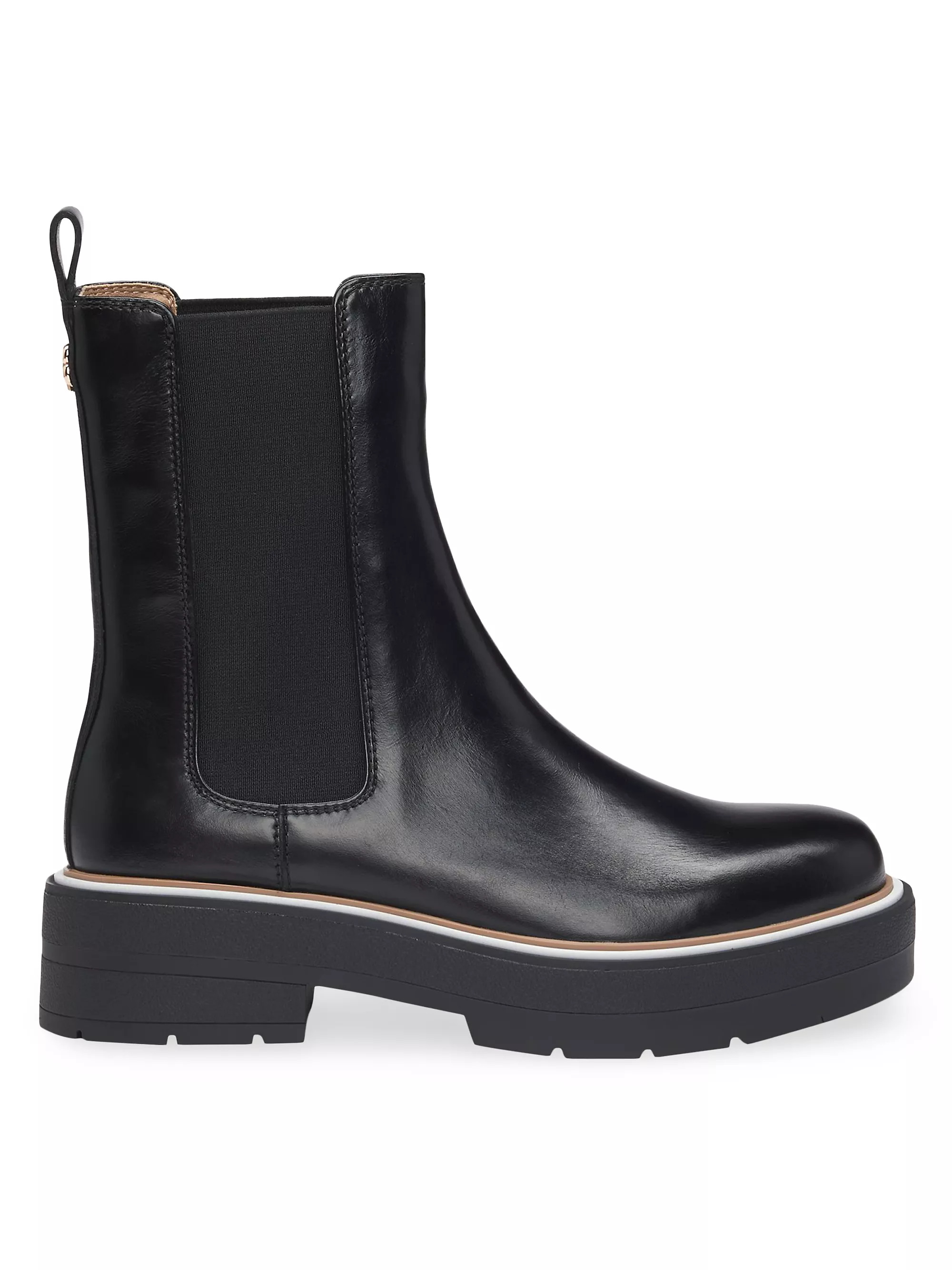 BOSSLeather Chelsea Boots with Double B Monogram | Saks Fifth Avenue