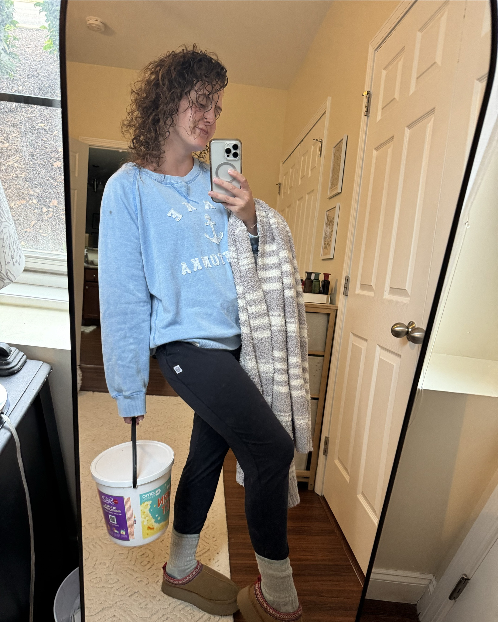 My go-to comfy cozy outfit - wearing to the movie theater. The Rhoback  joggers are the most flattering and comfy sweats I’ve ever owned - 10/10 recommend. Pairing with my Ugg look alikes from Amazon, some wool socks,  my Barefoot dreams blanket, and a popcorn bucket to accessorize. 

#comfy #sweats #rhoback #casual #ugg #amazon #movies #chill #barefootdreams 

#LTKStyleTip #LTKActive #LTKFindsUnder50