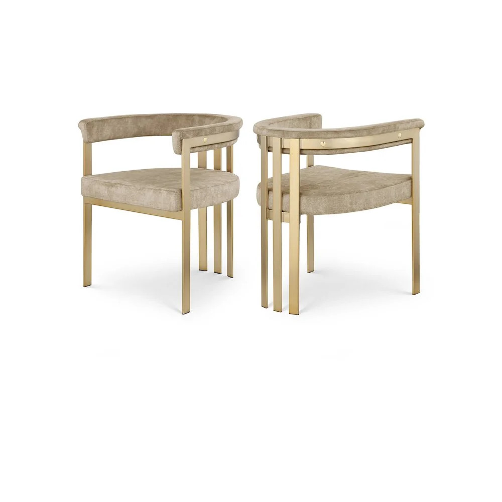 Meridian Furniture Marcello Beige Velvet Dining Chair (Set of 2) | Walmart (US)