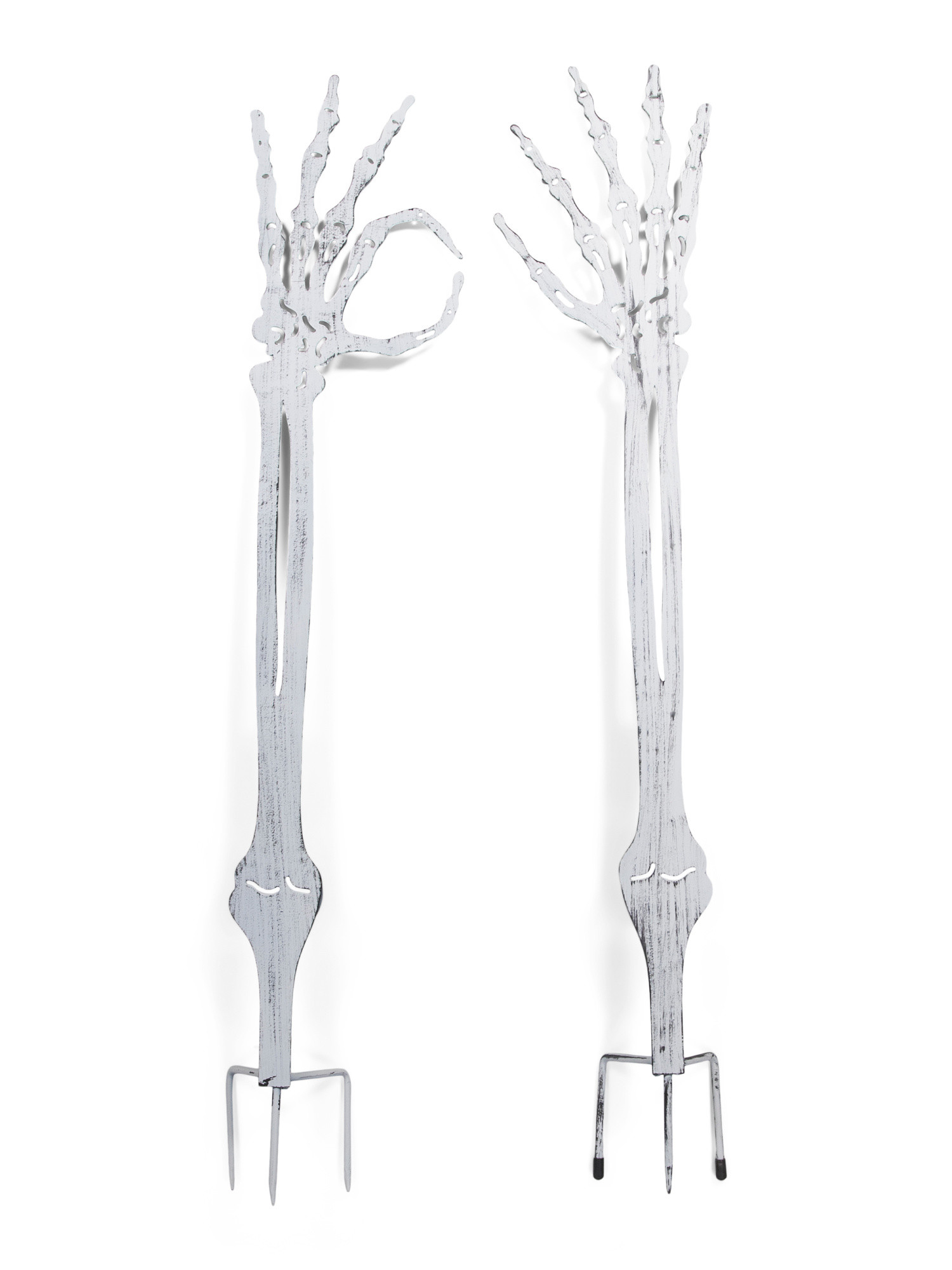 2pk Outdoor Safe Metal Skeleton Hand Garden Stakes | TJ Maxx