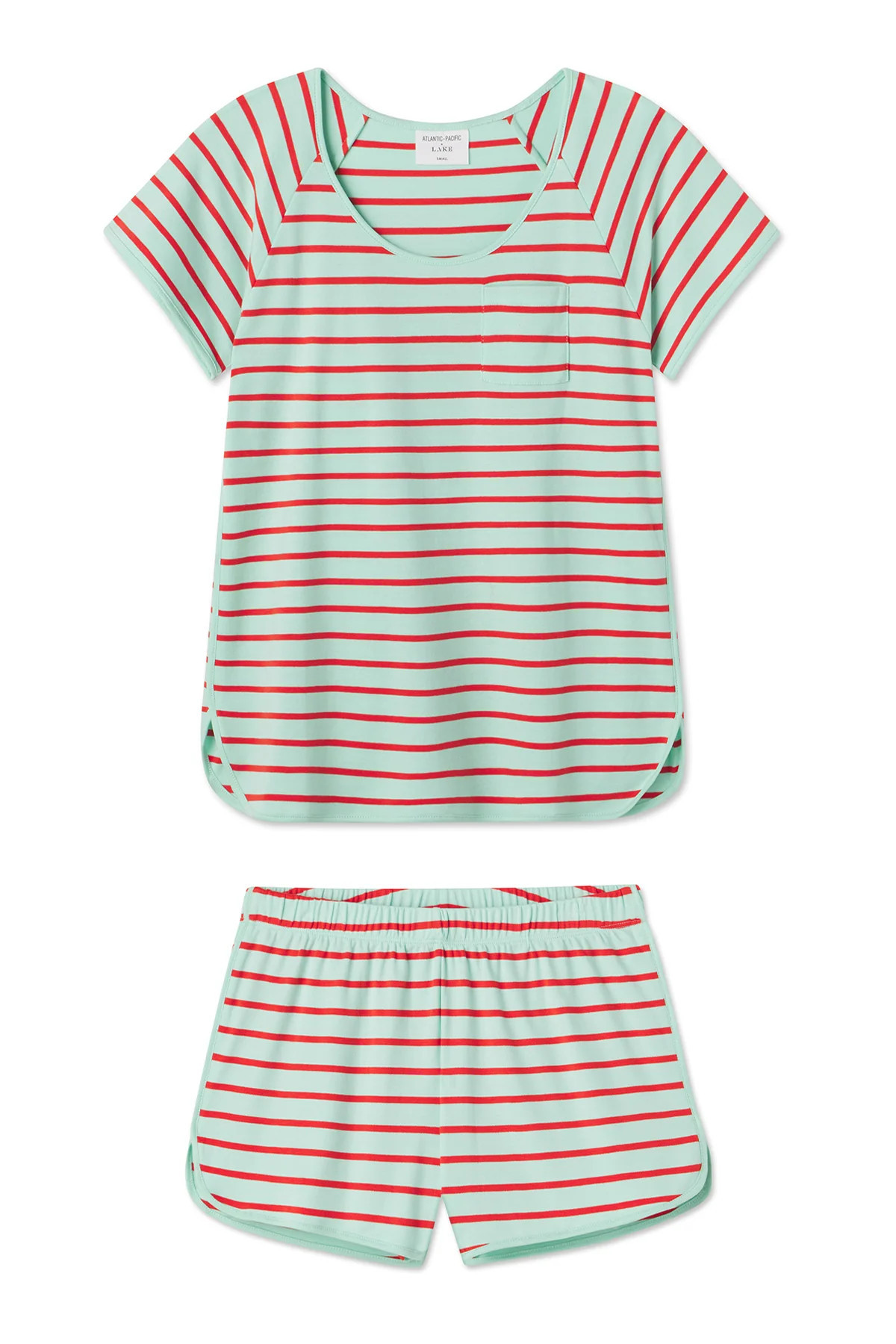 Pima Avery Shorts Set in Maraschino Stripe | Lake Pajamas