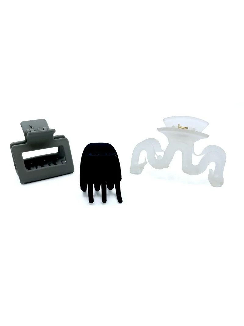 Time and Tru Wavy Mixed Claws, 3-Pack, Black | Walmart (US)