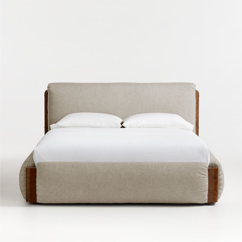 Shinola Runwell Queen Light Grey Upholstered Bed | Crate & Barrel | Crate & Barrel