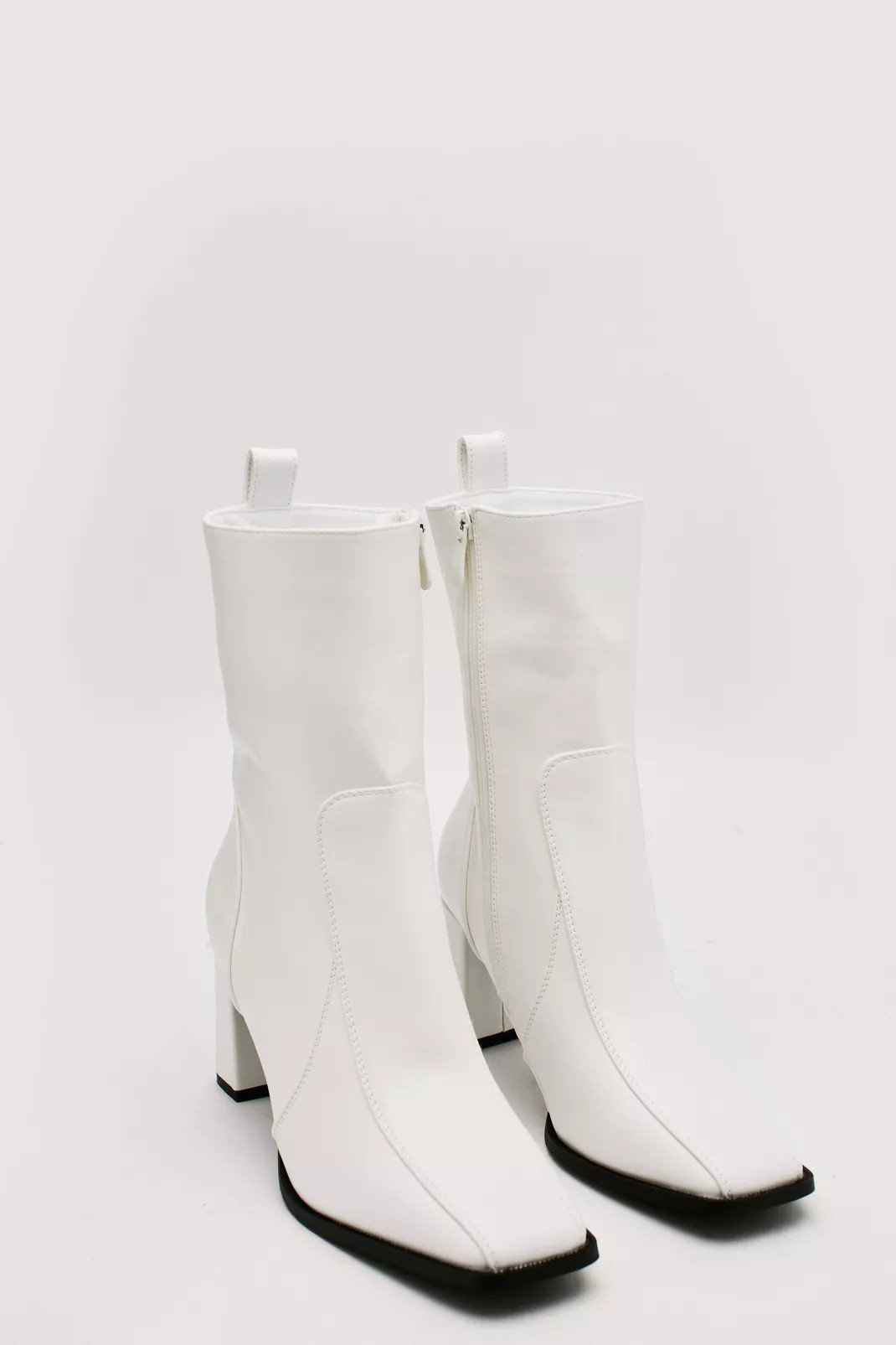 Pu Block Heel High Ankle Boots | NastyGal (UK, IE)