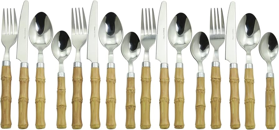 The Original Brink House Beyond Bamboo Stainless Steel Cutlery Set with Naturalistic Bamboo Handl... | Amazon (US)