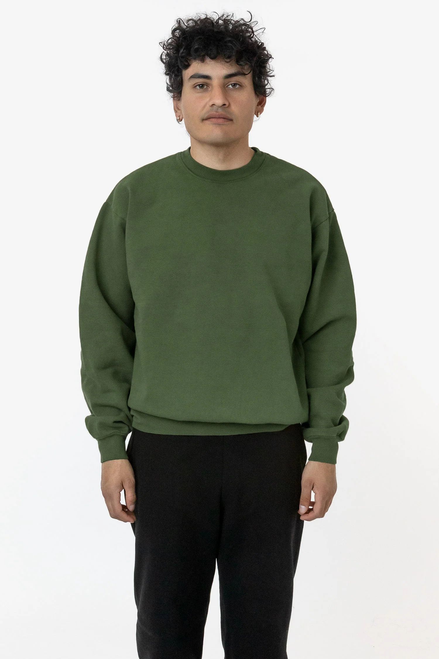 HF07GD - 14oz. Garment Dye Heavy Fleece Pullover Crewneck Sweatshirt ( | Los Angeles Apparel