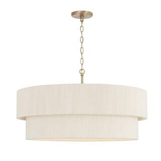 Delaney 60-Watt 4-Light Matte Brass Pendant Light and No Bulb Included | The Home Depot
