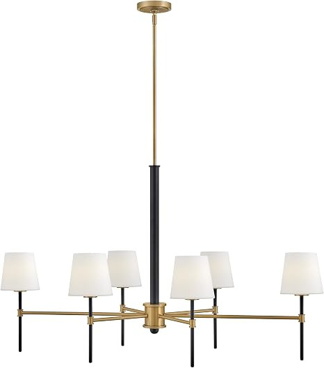 Hinkley Saunders Medium 6-Light Linear Chandelier, Black/Lacquered Brass | Amazon (US)