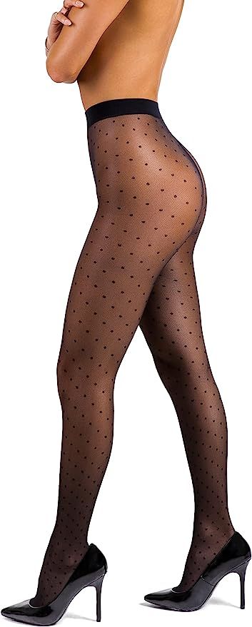 sofsy Women Polka Dot Tights - 20 Den Semi Sheer Nylon Pantyhose Stockings with Dot Pattern [Made... | Amazon (US)