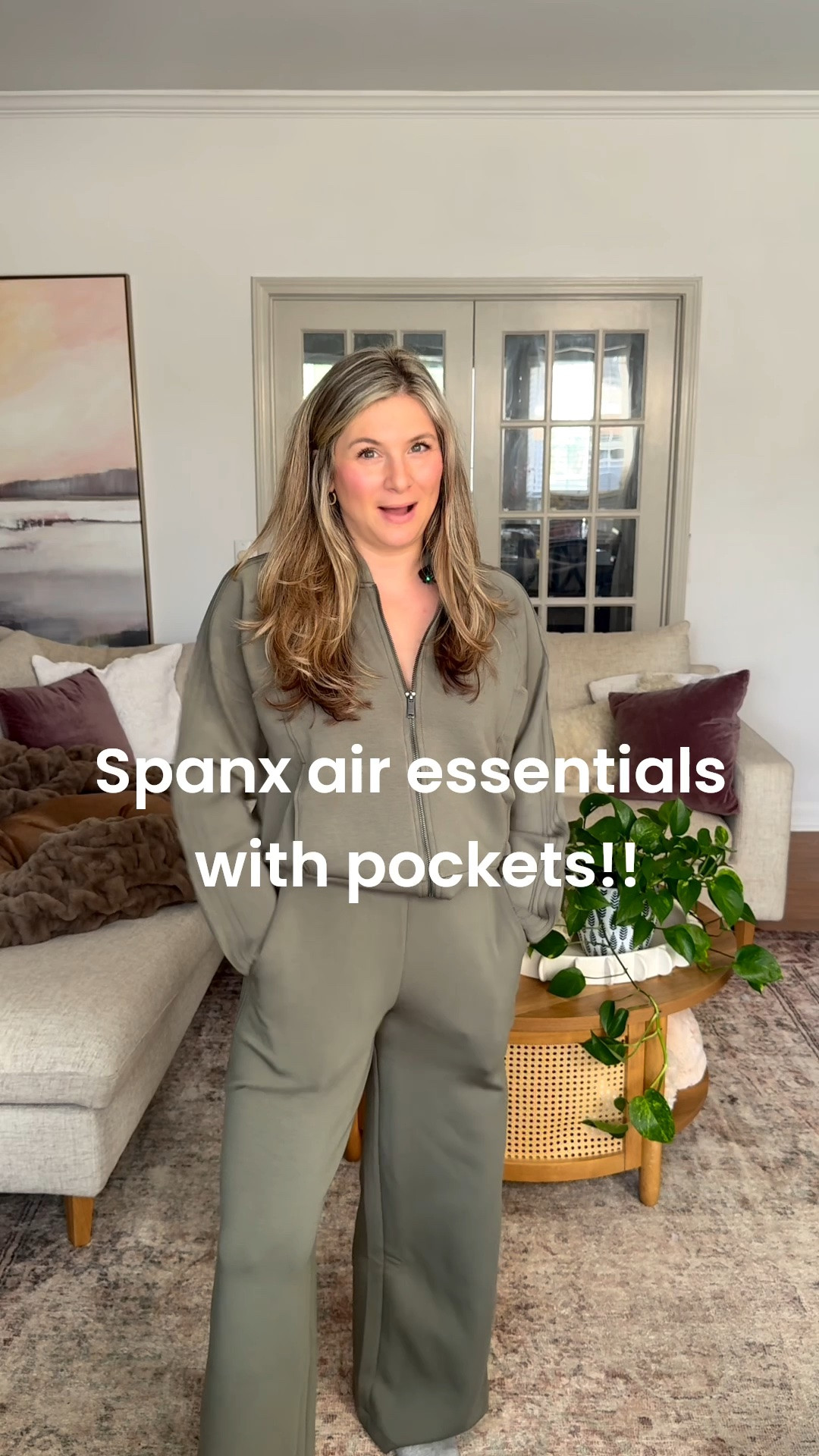 Spanx air essentials on sale 
Spanx air essentials wide leg pants with pockets! Amazing light olive green color

#LTKgrwm #LTKSaleAlert #LTKootd