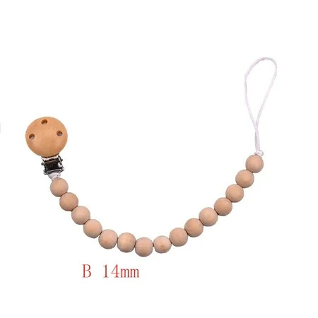 Iuhan Baby Wood Beaded Pacifier Clip Dummy Chain Nipple Holder Infant Soother Teether | Walmart (US)