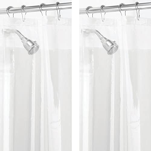mDesign Plastic Transparent Shower Curtain Liner Set - Waterproof, PEVA, 3-Gauge, Inner Shower Curta | Amazon (US)