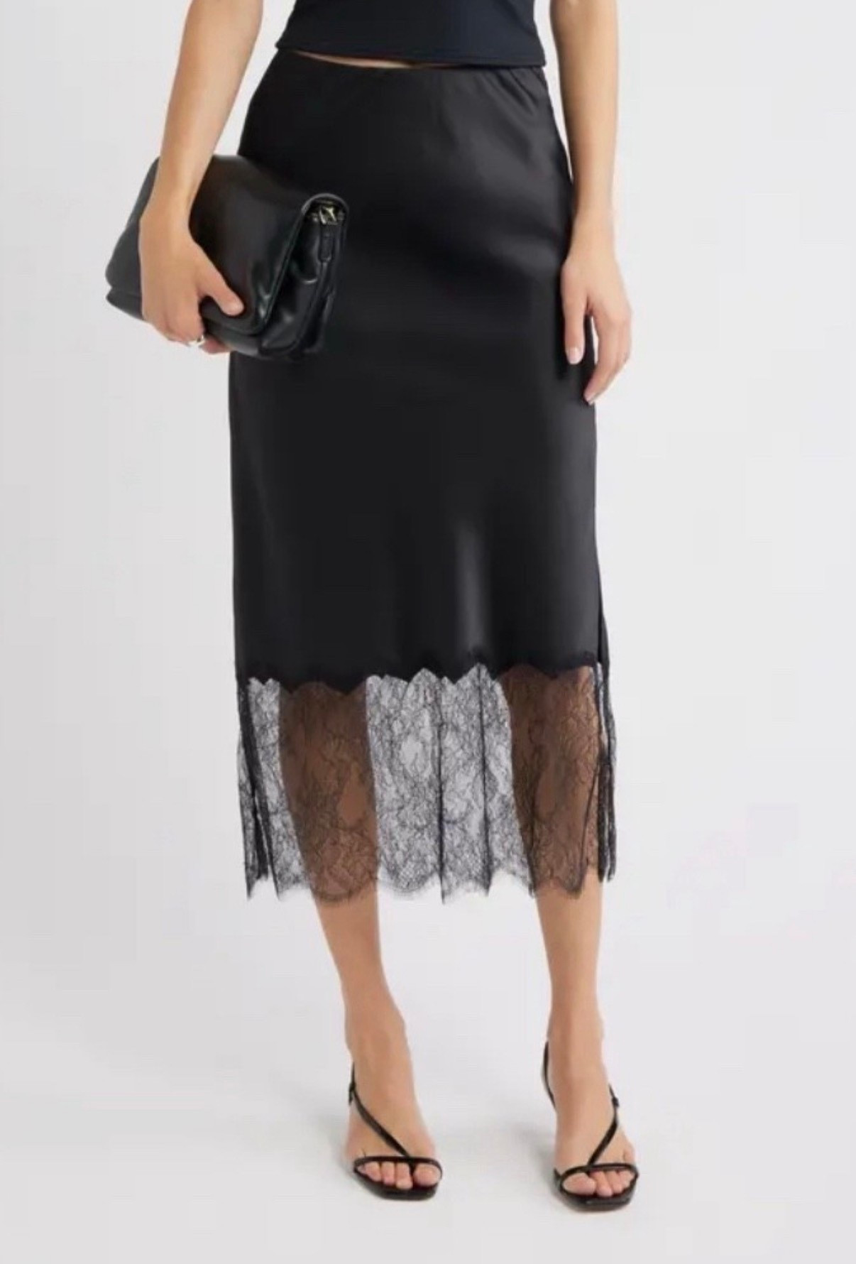 Lace Trim Satin Midi Skirt
Holiday Outfit 

#LTKFindsUnder100 #LTKHoliday