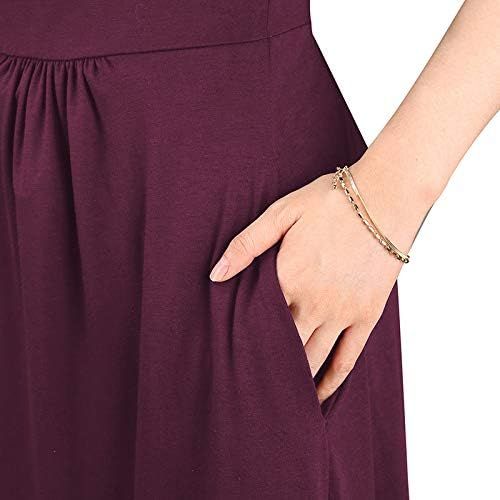 WOOSEA Women Sleeveless Deep V Neck Pocket Loose Long Dress Split Maxi Casual Dresses | Amazon (US)