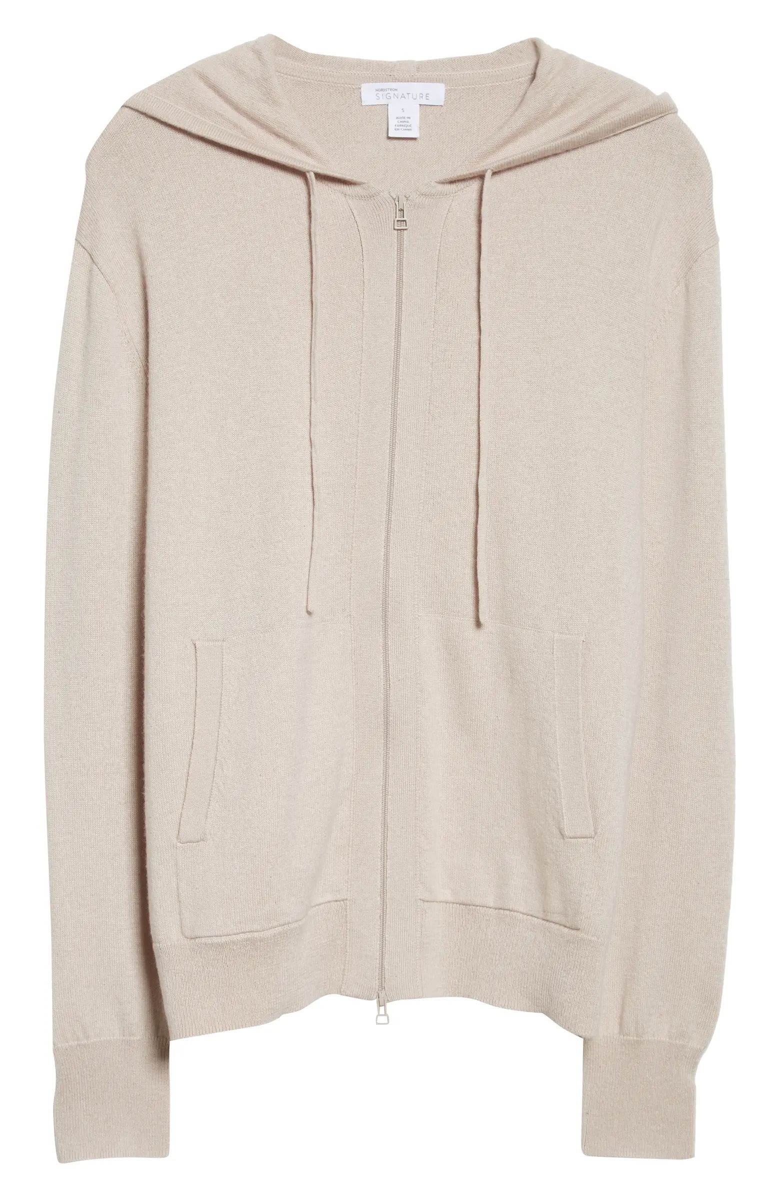 Nordstrom Signature Women's Cashmere & Cotton Zip Up Hoodie | Nordstrom | Nordstrom