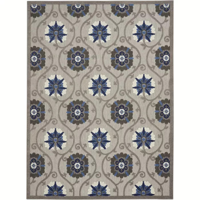 Nourison Aloha ALH19 Grey/Blue Indoor/Outdoor Area Rug | Target