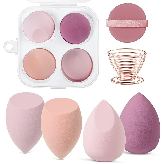 AUAUY 6 Pcs Makeup Sponges Blender Set, 4 Pcs Professional Beauty Sponge Foundation Blending Blen... | Amazon (US)