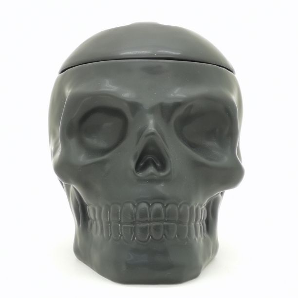 Way to Celebrate! Skull Treat Jar, Black Earthenware, 6.3" H, 24 fl oz capaity - Walmart.com | Walmart (US)