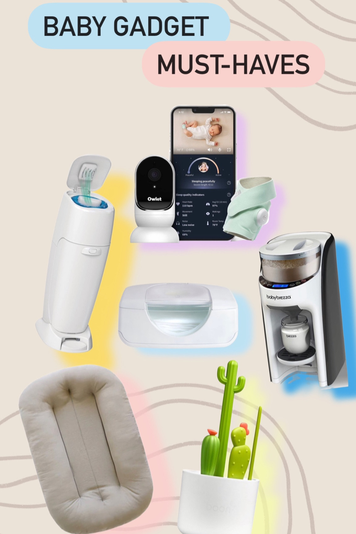 BABY GADGET MUST-HAVES 💗
#owlet dream sock monitor & camera. #baby wipe warmer. #cactus baby bottle cleaning brushes. #snuggle me infant 0-9 month lounger. #baby brezza formula / breastmilk warmer. #diaper genie. #diaper genie refills.


#LTKbaby #LTKhome #LTKfamily
