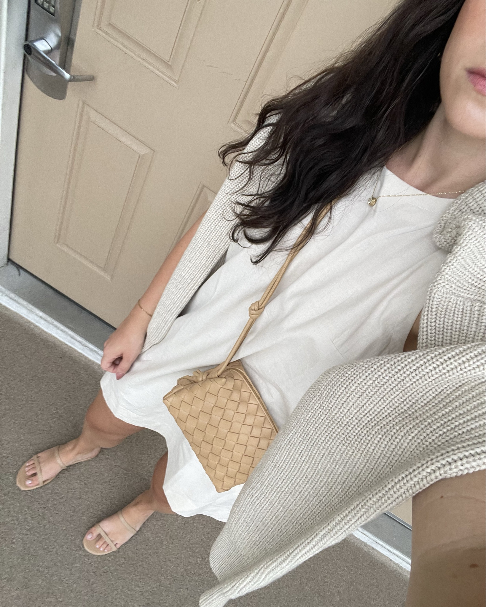 Beach dinner night #1. Loving this cotton cardigan to throw over my shoulders. Also this dress is such a good deal and has a fun open back! 

#LTKitbag #LTKtravel #LTKfindsunder50