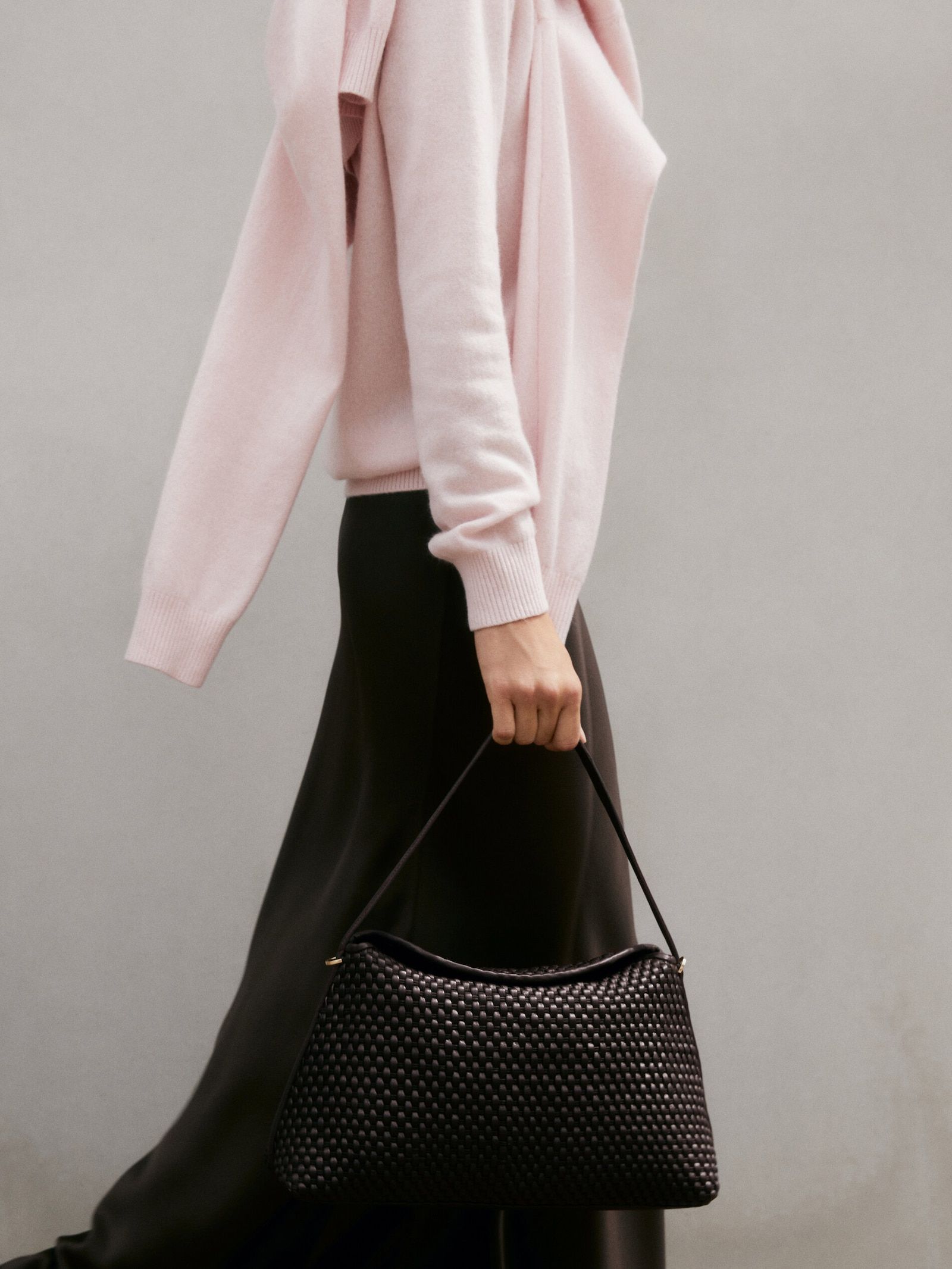 Woven satchel shoulder bag | Massimo Dutti UK