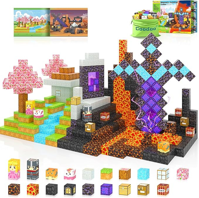 110PCS Magnetic Blocks - Build Mine Magnet World Magic Sword Portal Set, Magnet Kids Toys for Boy... | Amazon (CA)