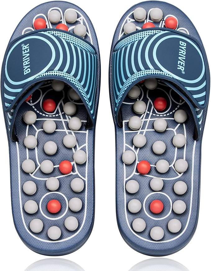 BYRIVER Reflexology Foot Massager Tools, Acupuncture Massage Slippers Shoes Sandals Mat, Stress P... | Amazon (US)