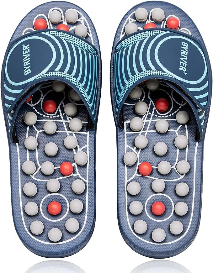 BYRIVER Acupressure Foot Massage Slippers Shoes Sandals, Reflexology Massager Tools, Relieve Back... | Amazon (US)