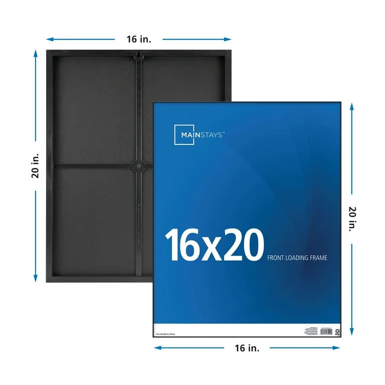 Mainstays 16x20 Front Loading Wall Picture Frame, Black | Walmart (US)