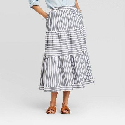 Women's Striped Mid-Rise Tiered Skirt - Universal Thread™ | Target